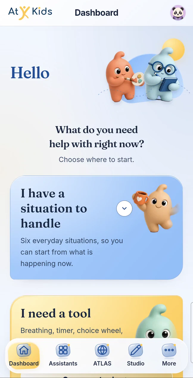 The AtyKids mobile app on a phone